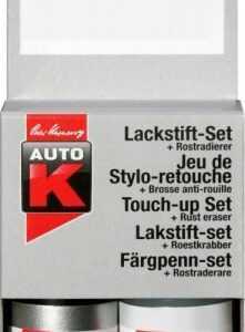 Auto-K Lackstift VW Audi brillantschwarz LA9V 2 x 9 ml, mit Klarlack