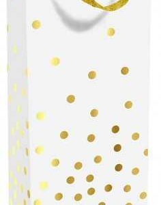 Braun & Company Geschenktragetasche Golden Dots weiß 12 x 37 x 8 cm