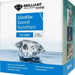 Brilliant Shine Epoxid Kunstharz Glasklar Epoxidharz A+B, 7,5L