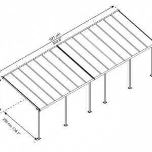 Canopia Terrassenüberdachung Capri 3x9.17 971 x 295-299 x 260-305 cm (BxTxH)