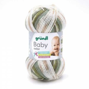 Gründl Wolle Baby color 50 Gramm, olive natur jade grau multicolor