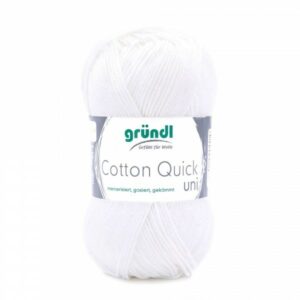 Gründl Wolle Cotton Quick 50 Gramm uni, weiß