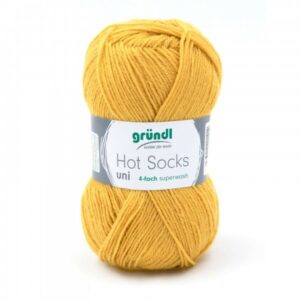 Gründl Wolle Hot Socks uni 50 Gramm, curry Material: 75 % Schurwolle (superwash), 25 % Polyamid