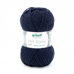 Gründl Wolle Hot Socks uni 50 Gramm, marine Material: 75 % Schurwolle (superwash), 25 % Polyamid