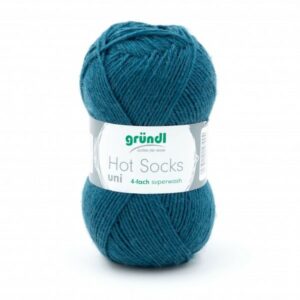 Gründl Wolle Hot Socks uni 50 Gramm, petrol Material: 75 % Schurwolle (superwash), 25 % Polyamid