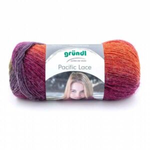 Gründl Wolle Pacific Lace 100 Gramm, hellviolett-orange multicolor