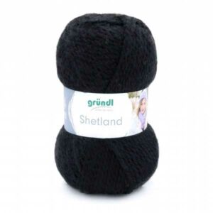 Gründl Wolle Shetland 100 Gramm, schwarz