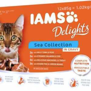 Iams Delights Katzennassfutter See Collection in Sauce 12 x 85 g