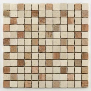 Mosaikfliese Marmor 30 x 30 cm botticino-braun Steinmaß: ca. 2,3 x 2,3 cm