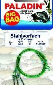 Paladin BigBag Stahlvorfach mit Einzelhaken Gr. 2 Tragkraft 8kg / Hakengröße 2 / Länge 50cm / 3 Stück