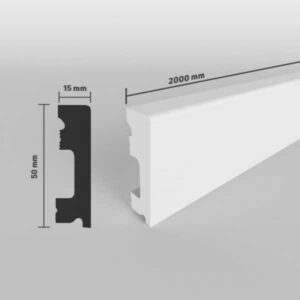 SELITSTYLE Sockelleiste FBL50 weiß, 2000 x 50 x 15 mm, 100% wasserfest