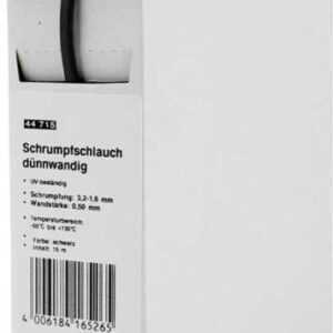 Schrumpfschlauch 3,2 - 1,6 mm meterware Schrumpfrate 2:1, schwarz, meterware