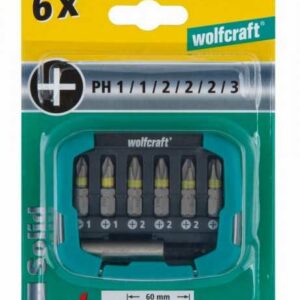 Wolfcraft Bit-Set Phillips, 7-teilig PH