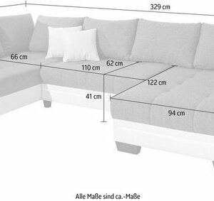 Nova Via Wohnlandschaft "Nikita", wahlweise mit Kaltschaum (140kg Belastung/Sitz) und Bluetooth-Soundsystem, sowie RGB-LED-Beleuchtung