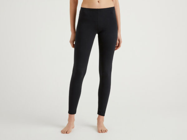 Benetton, Elastische Leggings, größe S, Schwarz, Damen