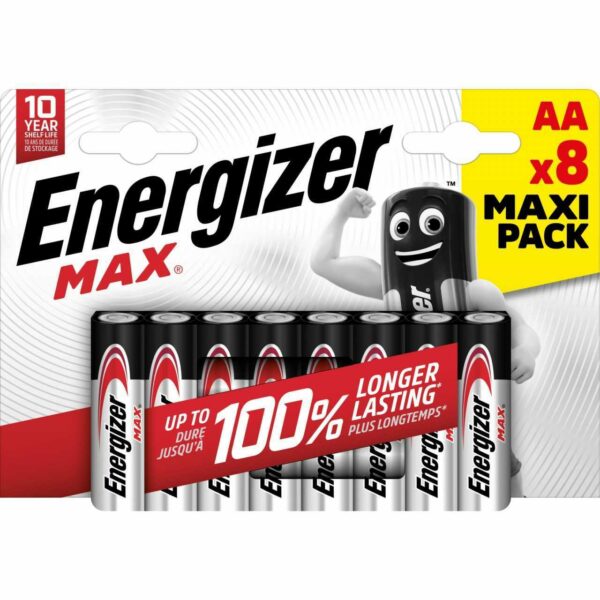 Energizer Max Alkaline Batterie Mignon AA 1,5 V, 8er Pack