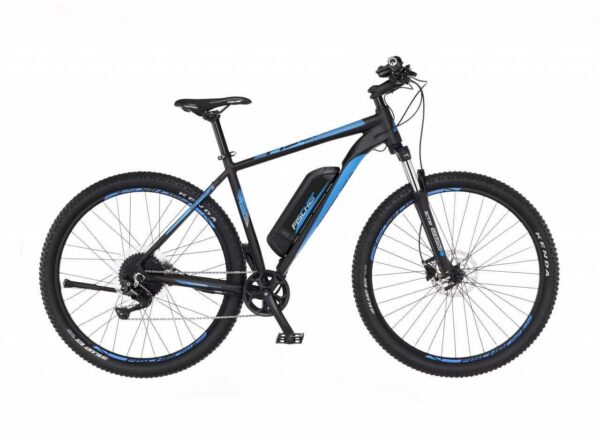 Fischer E-Mountainbike EM 1724.1, 29 Zoll RH 51 cm 10-Gang 422 Wh schwarz blau