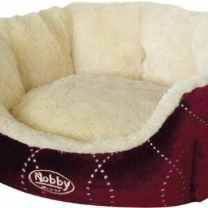 Nobby Komfort Bett oval CENO weinrot 65 x 57 x 22 cm