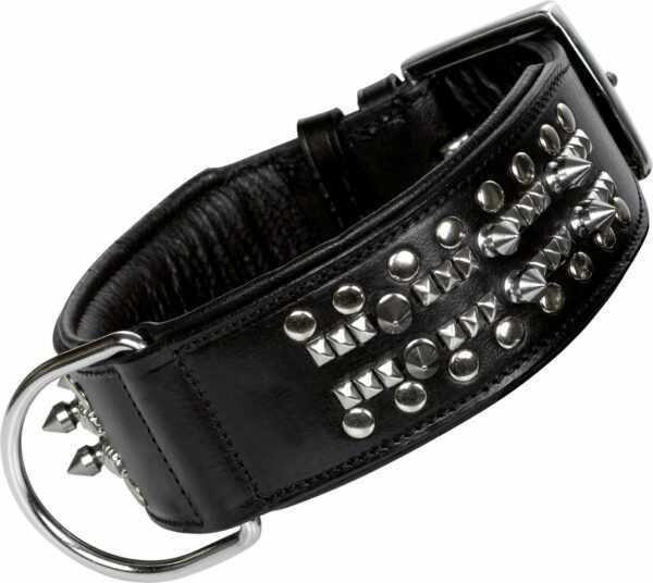 Nobby Leder Halsband DELGADO schwarz L 60 cm (54 - 59 cm) B 50 mm