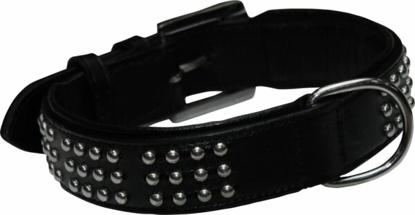 Nobby Leder Halsband VINTO schwarz L 55 cm (48 - 52 cm) B 35 mm