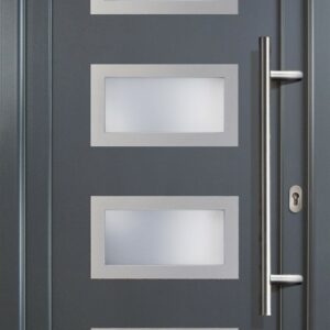 Meeth Haustür Signum Aluminium Modell 92 108 x 208 cm, DIN rechts, weiß/titan