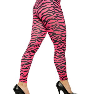 80s Zebra Leggings Pink Für Mottoparties! L/XL