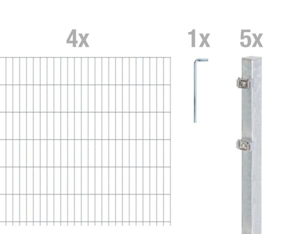 Alberts Doppelstabmatten-Grundset 10 m 250 x 203 cm 6/5/6 feuerzverzinkt