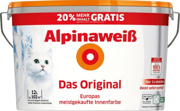 Alpinaweiß Das Original 12 L weiß matt 20% Gratis