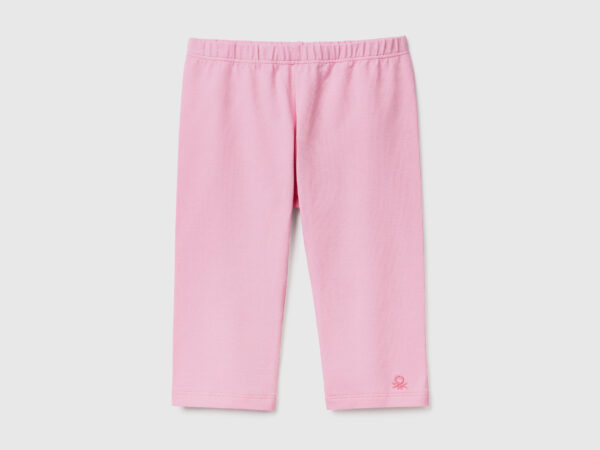 Benetton, 3/4-leggings Aus Elastischer Baumwolle, größe 82, Pink, female