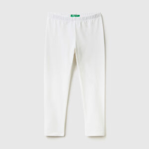 Benetton, Leggings Aus Stretchiger Baumwolle, größe 82, Weiss, female