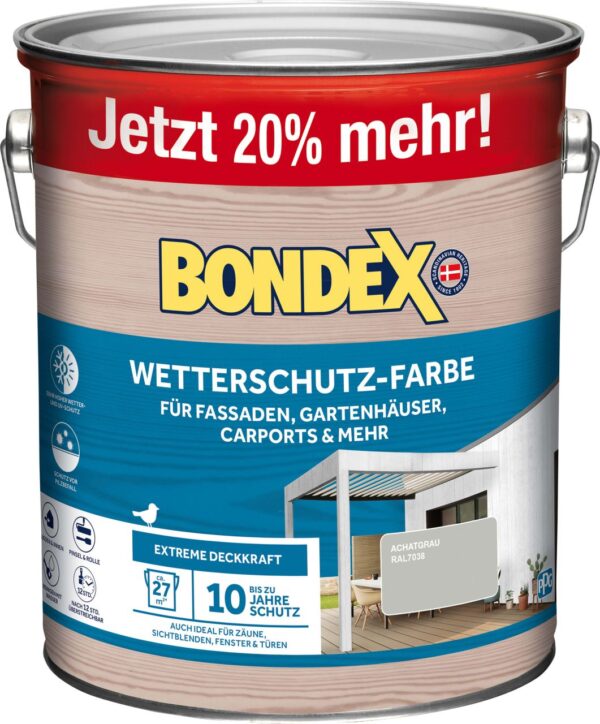 Bondex Wetterschutzfarbe achatgrau 3 L