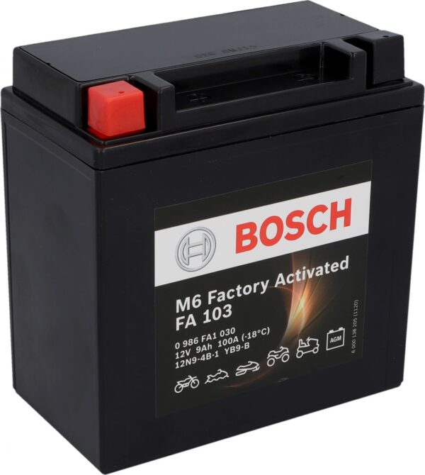 Bosch AGM-Motorradbatterie M6 FA103 9Ah 100A