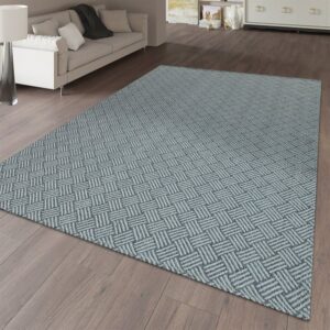 Designteppich Flachgewebter Teppich Geometrisches Muster Kontrurenschnitt Webmuster Grau Trend, TT Home, rechteckig, Höhe: 8 mm