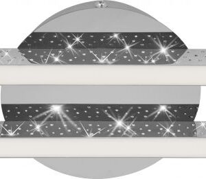 Di-Ka LED Wand- und Deckenleuchte Rey 60x14cm chrom Glitzereffekt