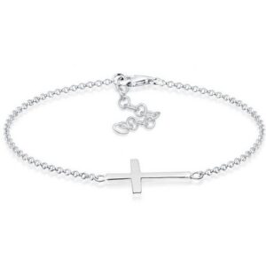 Elli Armband Kreuz Horizontal Schlicht 925 Silber