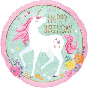 Folienballon Magical Unicorn Happy Birthday 43 cm