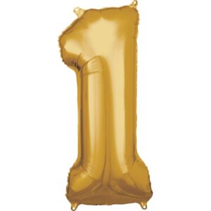 Folienballon Zahl 1 gold 38 cm x 86 cm