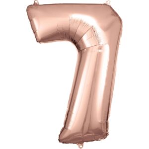 Folienballon Zahl 7 rosegold 57 cm x 86 cm