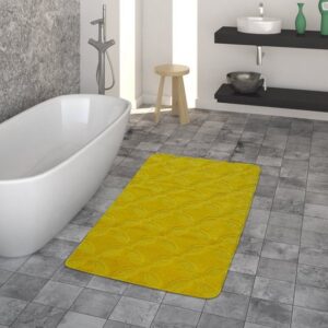 Fußmatte Badematte, Kurzflor-Teppich Für Badezimmer Einfarbig Rutschfest, In Gelb, TT Home, rechteckig, Höhe: 22 mm