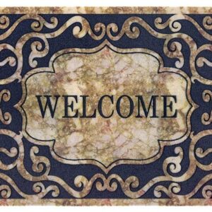 Fußmatte Fußmatte Welcome II, Teppich Boss, rechteckig, Höhe 6 mm, In/- Outdoor geeignet, Schriftzug, 3D Optik, Ornament-Look, Robust, Pflegeleicht, beflockt, Teppich Boss, rechteckig, Höhe: 6 mm