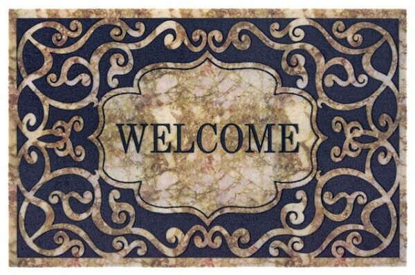 Fußmatte Fußmatte Welcome II, Teppich Boss, rechteckig, Höhe 6 mm, In/- Outdoor geeignet, Schriftzug, 3D Optik, Ornament-Look, Robust, Pflegeleicht, beflockt, Teppich Boss, rechteckig, Höhe: 6 mm