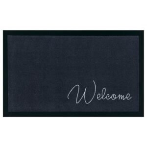 Fußmatte Fußmatte Welcome II, anthrazit 45x75 cm, Teppich Boss, rechteckig, Höhe 6 mm, In/- Outdoor geeignet, Schriftzug, Robust, Pflegeleicht, Kurzflor, Teppich Boss, rechteckig, Höhe: 5 mm