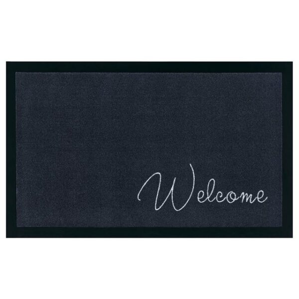 Fußmatte Fußmatte Welcome II, anthrazit 45x75 cm, Teppich Boss, rechteckig, Höhe 6 mm, In/- Outdoor geeignet, Schriftzug, Robust, Pflegeleicht, Kurzflor, Teppich Boss, rechteckig, Höhe: 5 mm