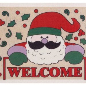 Fußmatte Fußmatte Welcome Nikolaus, Teppich Boss, rechteckig, Höhe 6 mm, In/- Outdoor geeignet, Schriftzug, 3D Optik, Weihnachtsmann Motiv, Robust, Pflegeleicht, beflockt, Teppich Boss, rechteckig, Höhe: 6 mm