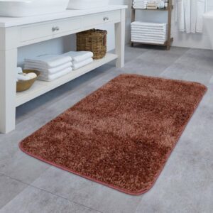 Fußmatte Hochflor Badematte Einfarbig Moderner Rutschfester Badezimmerteppich In Braun, TT Home, rechteckig, Höhe: 29 mm