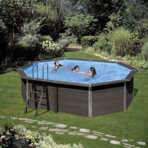 Gre Composite Pool oval grau, 524 x 386 x 124 cm