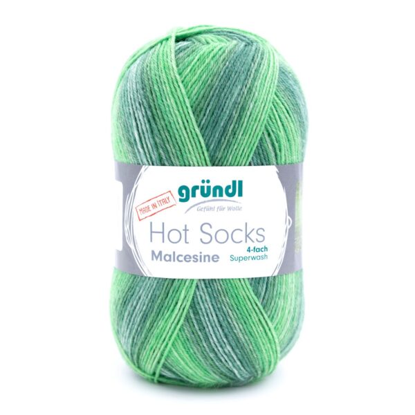 Gründl Wolle Hot Socks Malcesine, 4-fach,100 g, gras multicolor