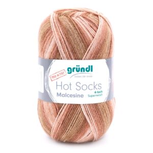 Gründl Wolle Hot Socks Malcesine, 4-fach,100 g, kamel multicolor