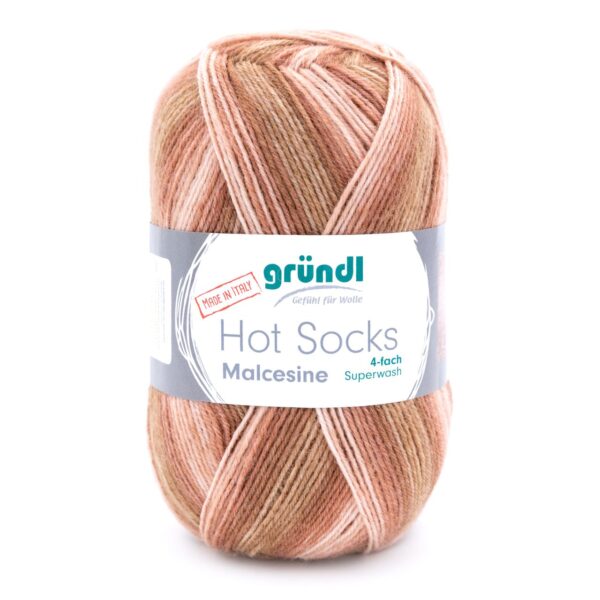 Gründl Wolle Hot Socks Malcesine, 4-fach,100 g, kamel multicolor