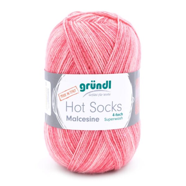 Gründl Wolle Hot Socks Malcesine, 4-fach,100 g, koralle multicolor